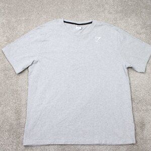 Gymshark Shirt Mens XL Gray Critical 2.0 Cotton/Poly Stretch Gym Short Sleeve